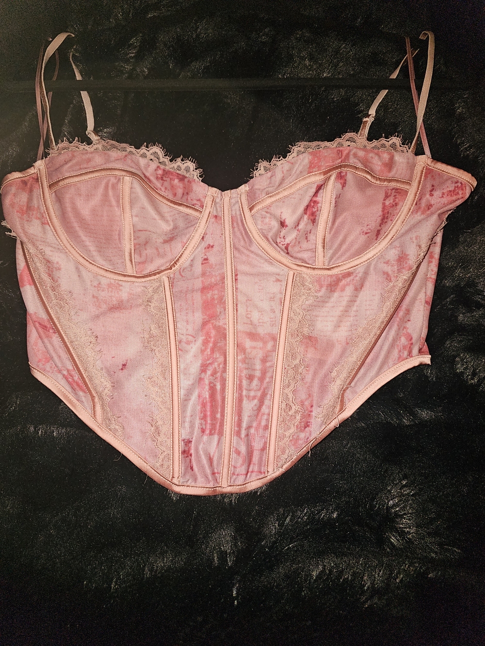Fashion Nova Pink Lace Bustier Corset Top